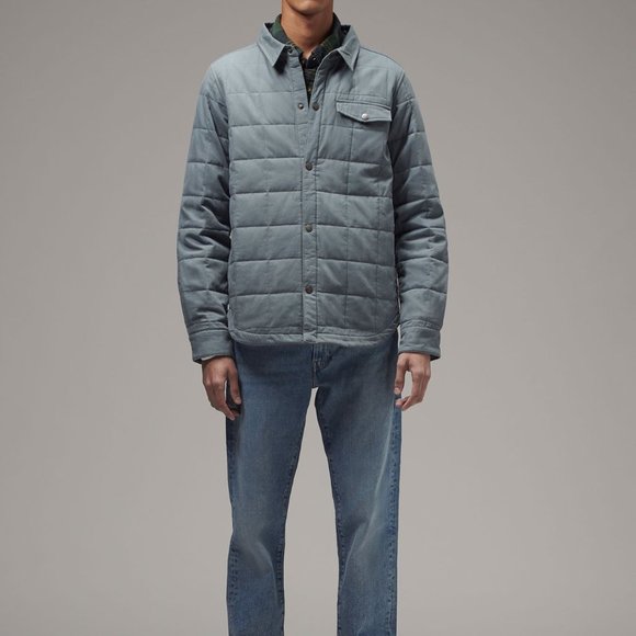 Men's Quilted Jacket Shirt DARK GREY (MTJ-004) - Picture 2 of 5